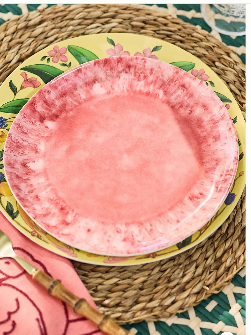 Anthropologie Melamine Pink Dessert Plate